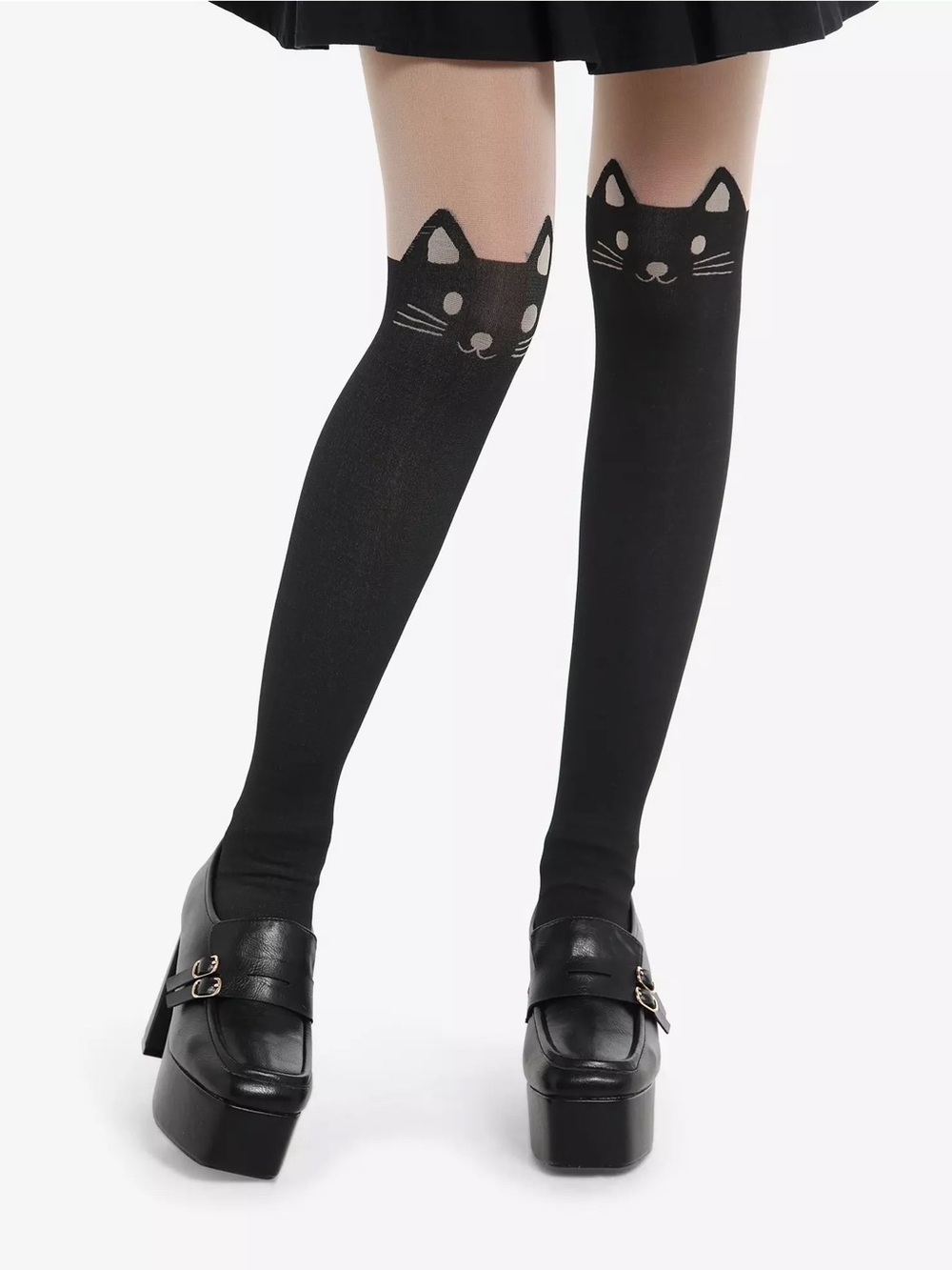 black cat stockings tights